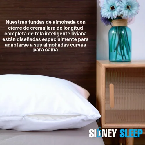 Vista 4 de Sidney Sleep Fundas de Almohada Curvas - Cierre de Cremallera de Longitud Completa - Microfibra Cepillada Suave Premium - Resistente a la Gris