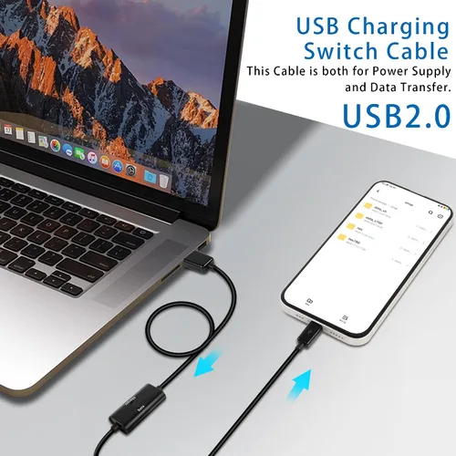 Vista 7 de GELRHONR USB a Micro USB de 3.3 ft con cable de carga de interruptor, compatible con transferencia de datos y alimentación para dispositivos micro