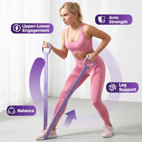 Vista 5 de Figura 8 Banda de resistencia de fitness, Figura 8 bandas de ejercicio para mujeres y hombres, 8 bandas de goma de resistencia en forma de brazos
