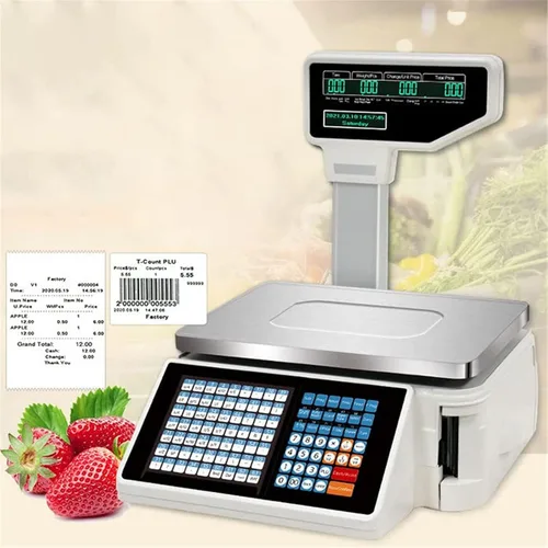 Vista 5 de Balanzas de código de barras digital,Escala de impresión de código de barras,Báscula electrónica de computación de precios digitales con impresora