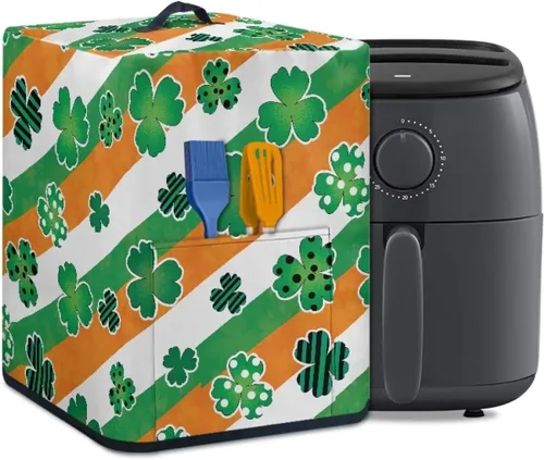 Vista 45 de Air Fryer Oven Dust Cover with Handle and Pocket, Easy Cleaning Electric Appliance Cover, Brown Flower Flor marrón (Brown Flower)