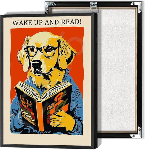 Vista 8 de Póster vintage de gato y libro, arte de pared inspirador, arte de lectura clásico para amantes de los libros, pintura para sala de estar, oficina