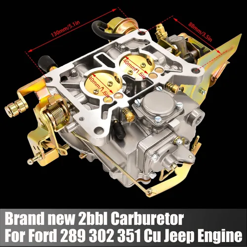 Vista 3 de Carburador de 2 barriles 2100 2150 Compatible con Ford F100 F250 F350 (289 302 351 Cu) y motores Jeep - Estrangulador eléctrico con junta de montaje