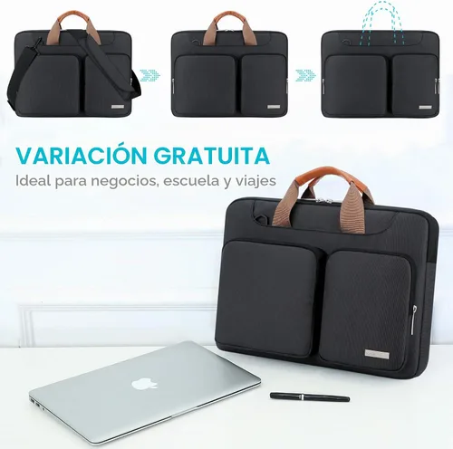 Vista 7 de Lacdo Funda protectora 360º para laptop con correa para el hombro