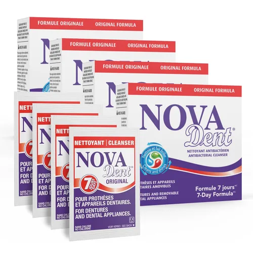 Vista 9 de Novadent Limpiador de dentaduras dentales: para aparatos dentales, retenedores, bandejas, protectores bucales, alineadores de dientes - 3 meses