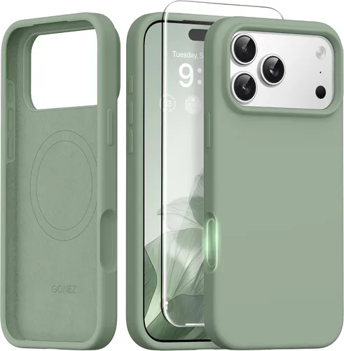 Vista 154 de GONEZ Funda magnética para iPhone 14, compatible con Magsafe, con protector de pantalla + protector de cámara, forro de microfibra antiarañazos
