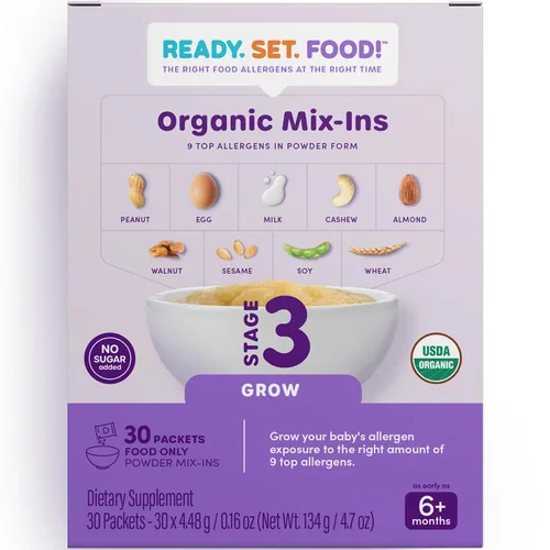 Vista 8 de Ready Set Food Stage 1 - Mezcla de alimentos orgánicos para bebés, kit de introducción temprana de alérgenos para bebés de más de 4 meses, huevos