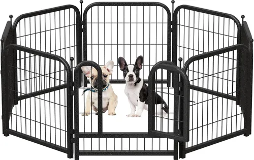 Vista 11 de Corralito de metal para perros, 24 pulgadas de altura, 16 paneles, valla ideal para perros grandes, medianos y pequeños, para interiores