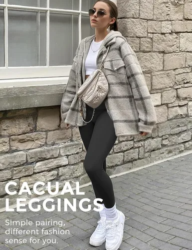 Vista 4 de Buauty Leggings de entrenamiento para mujer, de cintura alta, mallas de levantamiento de glúteos, sin costuras, para yoga, fitness, pantalones