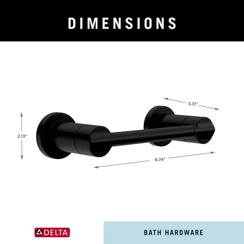 Vista 7 de Delta Nicoli (1-Paquete) Soporte de Papel Higiénico Negro Mate Soporte de Rollo de Paño para Organización y Almacenamiento en el Baño Soporte