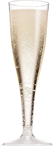 Vista 4 de Munfix 50 copas de champán de plástico – Copas de champán transparentes desechables de 5 onzas para fiestas, Mimosa Bar, eventos, boda y fiesta