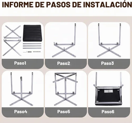 Vista 9 de DUHOME Taburete de Tocador Moderno de Cuero PU - Taburete de Maquillaje Rectangular Asiento de Tocador Acolchado Reposapiés para Sala de Estar Negro