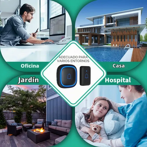Vista 7 de Kits de timbre inalámbrico con 2 receptores IP66, impermeable, 1000 pies, para profesores de aula, con 66 tonos de llamada, 7 niveles de volumen