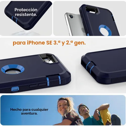 Vista 2 de AICase Funda para iPhone SE Case de 3ª y 2ª Generación, para iPhone SE 2022/2020 Protector de Pantalla Integrado Resistente Protección Antigolpes