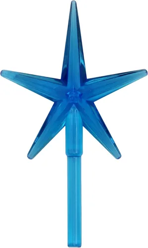 Vista 2 de Creative Hobbies Paquete de 6 luces de cerámica para árbol de Navidad con estrellas azules, decoraciones de luz de plástico, piezas de repuesto