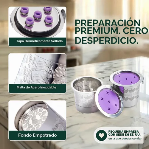 Vista 7 de PureHQ - Tazas K reutilizables de acero inoxidable para Keurig K Supreme, Supreme Plus, K Slim, K Duo caliente y helado, K Brew Chill y K Crema