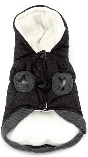 Vista 2 de Abrigo para perro Rdc con capucha para mascotas, abrigos para clima frío, ropa cálida para perro, ropa gruesa de invierno, chaqueta acogedora