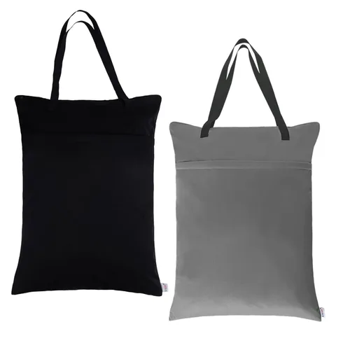 Vista 12 de ALVA ALVABABY - Paquete de 2 pañales grandes de tela impermeable para colgar en seco y húmedo, con bolsillos dobles con cremallera, 25 x 18 pulgadas