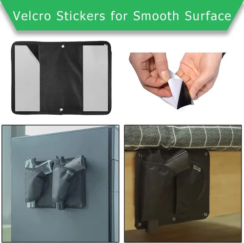 Vista 4 de Funda para pistola con portacargador para organizador de caja fuerte de armas, funda reforzada para pistola y portacargadores combinados