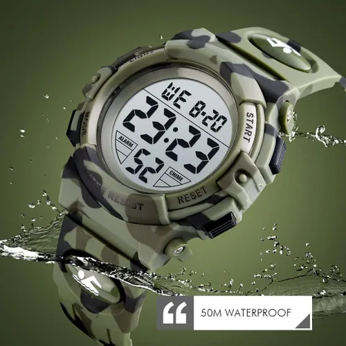 Vista 5 de Dayllon Kids Digital Watch Outdoor Sports 50M Waterproof Electronic Watches Alarm Clock 1224 H Stopwatch Calendar Boy Girl Wristwatch
