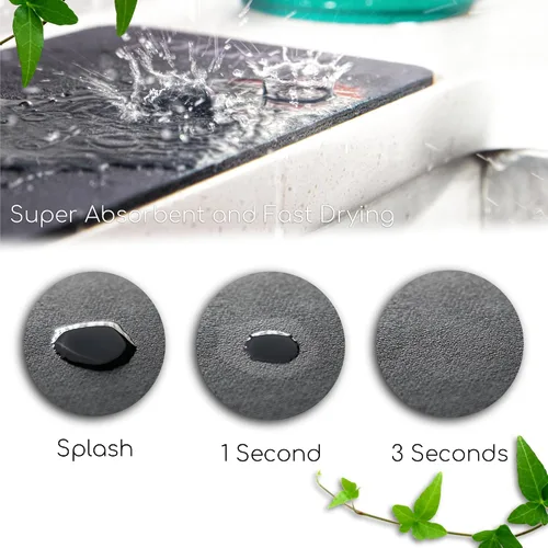 Vista 4 de Ternal DripGuards - Juego de 2 tapetes absorbentes para mostrador, impermeable, de secado rápido, tapete para barra de café para cocina, fregadero