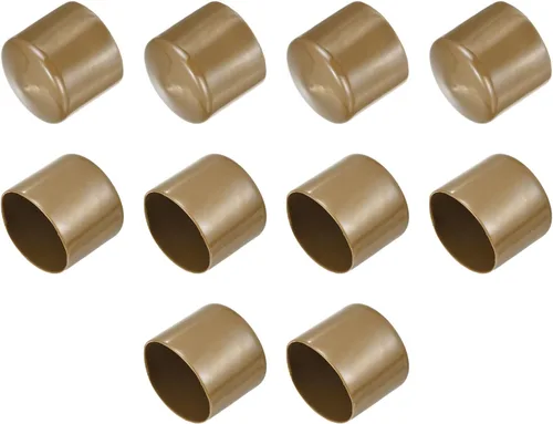 Vista 122 de uxcell 10 tapas de goma para extremos de 0.591 in de identificación, tapa de extremo redondo, protectores de rosca de tornillo, color negro