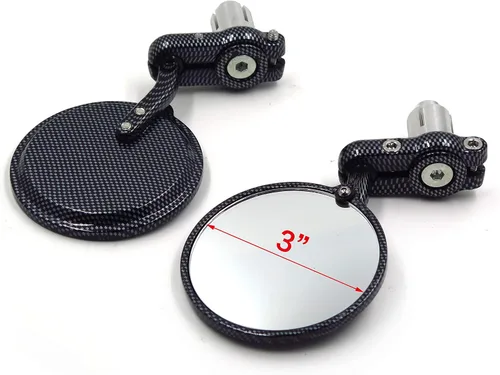 Vista 2 de Espejos laterales con barra para motocicleta, fibra de vidrio, 1 pulgada, para motocicletas Honda, Kawasaki, Suzuki, Yamaha, Ducati