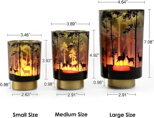 Vista 2 de Eywamage Pequeña lámpara de mesa con pilas con control remoto, lámpara de cristal inalámbrica de ciervo del bosque para dormitorio, sala de estar