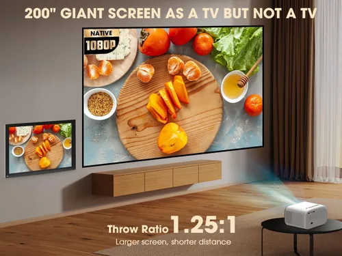 Vista 8 de VIZONY Proyector inteligente con WiFi 6 y Bluetooth, compatible con aplicaciones Netflix/YouTube/Prime Video, enfoque automático y Keystone, motor