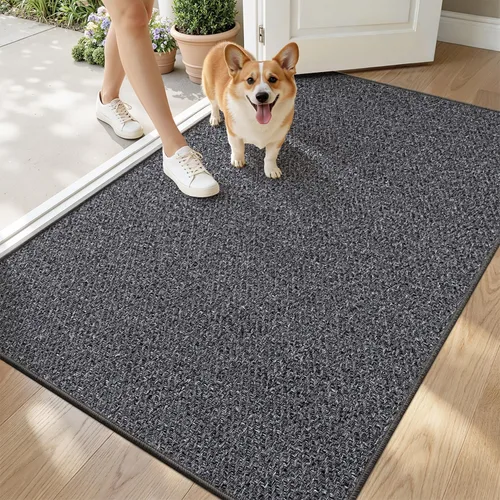 Vista 17 de LUMI Tapete ultradelgado para puerta de interior de 17 x 30 pulgadas, tapete de entrada antideslizante, tapete de perfil bajo, tapete de diseño
