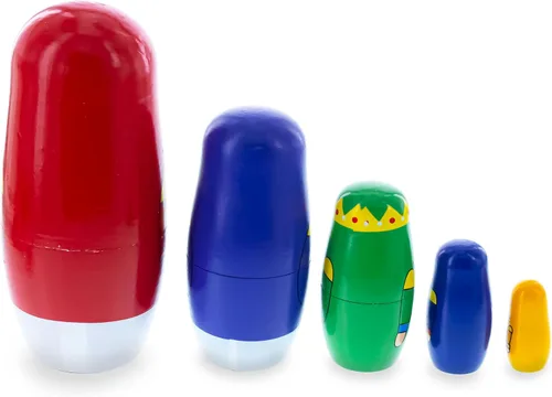 Vista 5 de BestPysanky Juego de 5 muñecos anidables de madera cascanueces de 5.5 pulgadas