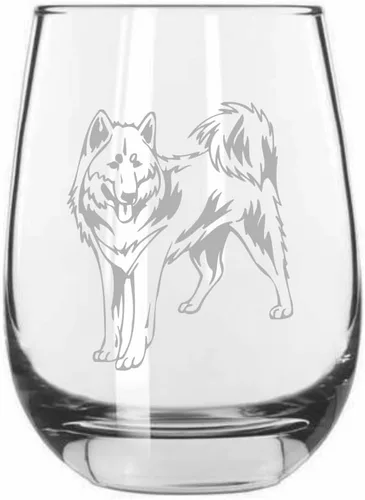 Vista 209 de Shar Pei (chino) - Vaso de vino sin tallo grabado para perro, 15.25 onzas