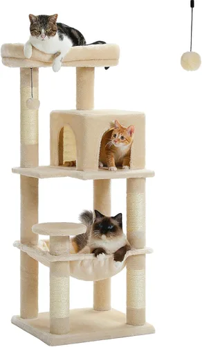 Vista 32 de PETEPELA Árbol de gato de 69 pulgadas de alto para gatos grandes de interior, torre para gatos adultos con hamaca grande, torre de árbol trepador