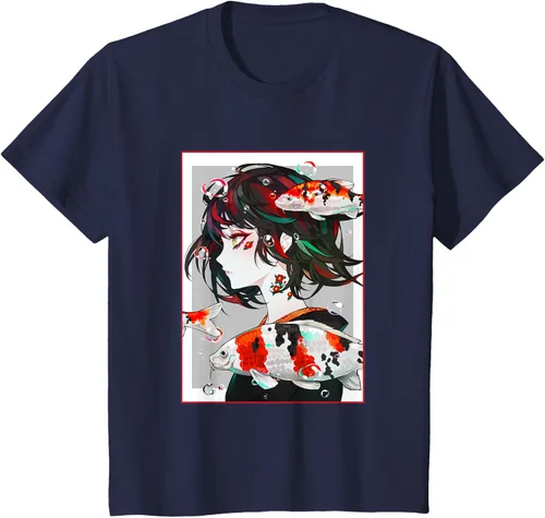Vista 86 de Camiseta de anime anime japonés estético Otaku Negro