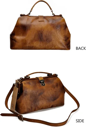 Vista 3 de ZLYC - Bolso cruzado de piel auténtica vintage para mujer