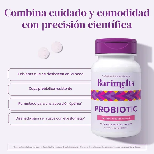 Vista 4 de BariMelts Probióticos, 5 mil millones de UFC, 60 tabletas de disolución rápida (suministro de 2 meses) - Probióticos sin azúcar para mujeres, apoyan