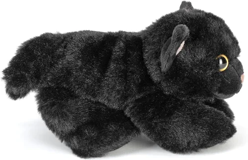 Vista 4 de Wild Republic - Peluche de gato negro, animal de peluche, juguete de peluche, regalos para niños, colección Hug'Ems, 7 pulgadas