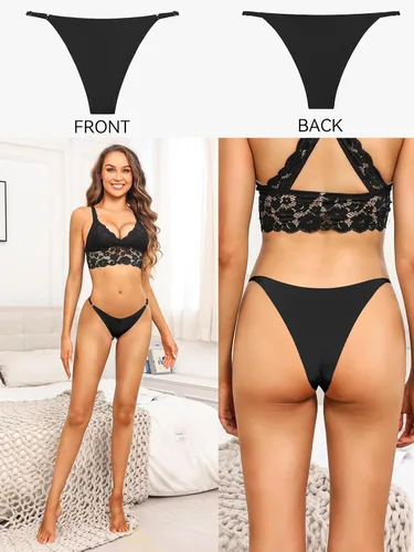 Vista 2 de SHEKINI Bragas hipster para mujer, ropa interior ajustable sin costuras para mujer, paquete de 6