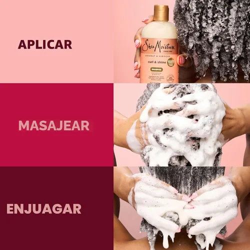 Vista 9 de Shampoo para cabello rizado de karité Humedad Hibiscus de coco, 13 onzas