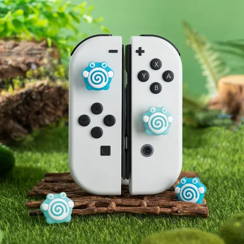 Vista 7 de WISHAVEN Lindas tapas Joycon de agarre para pulgar compatibles con Nintendo Switch Zelda, funda de silicona suave para Nintendo SwitchOLEDLite