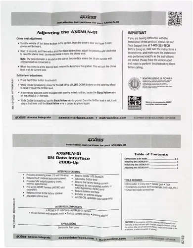 Vista 4 de Axxess AXGMLN-01 AXGMLN-01 Interfaz de datos para vehículos seleccionados GM 2006 y posteriores