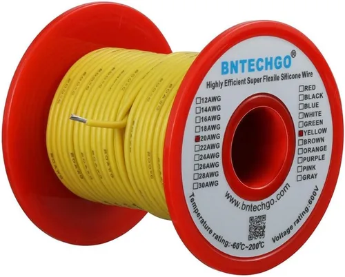Vista 7 de BNTECHGO - Kit de cables de silicona de 7 colores calibre 20, cada uno de 25 pies de largo, cables de cobre estañado trenzados y flexibles
