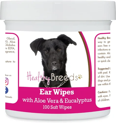 Vista 5 de Healthy Breeds Affenpinscher Toallitas de limpieza de oídos con aloe y eucalipto para perros, 100
