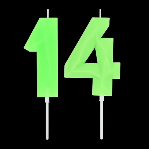 Vista 316 de DERVENTA Vela Grande de Cumpleaños Número 3D Verde Luminoso de 3.7 Pulgadas Celebración de Fiesta Aniversario Decoración Adorno para Pastel 1 Pieza