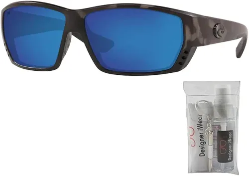 Vista 2 de Costa Tuna Alley 6S9009 - Lentes de sol rectangulares para hombre paquete con kit de cuidado de gafas de cortesía de diseñador iWear