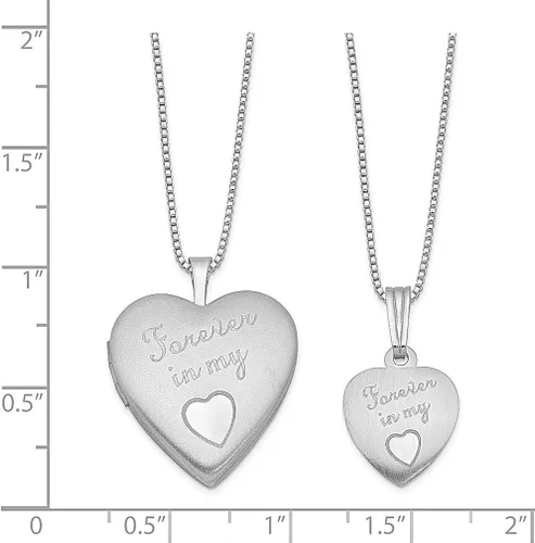 Vista 2 de Juego de collar de plata de ley 925 Forever In My Heart para madrehijacolgante de cadena con dije, medallón de amor, joyería fina para mujeres