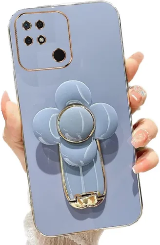 Vista 27 de Miagon - Funda con soporte para Xiaomi Redmi A1, galvanizado suave TPU protector delgado a prueba de golpes con molinete giratorio soporte de flores
