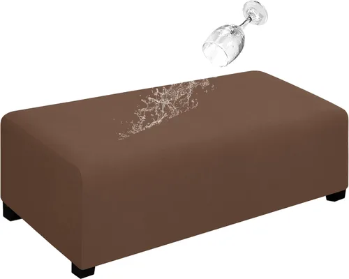 Vista 37 de Easy-Going Funda para Otomán Elástica 100% Doble Impermeable Rectangular Plegable Taburete de Almacenamiento Protector de Muebles Funda Suave
