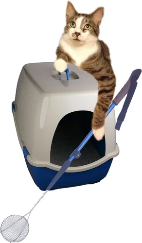 Vista 5 de Sand Dipper - Tamaño medio ajustable - Cuchara higiénica para arena para gatos con mango extra largo