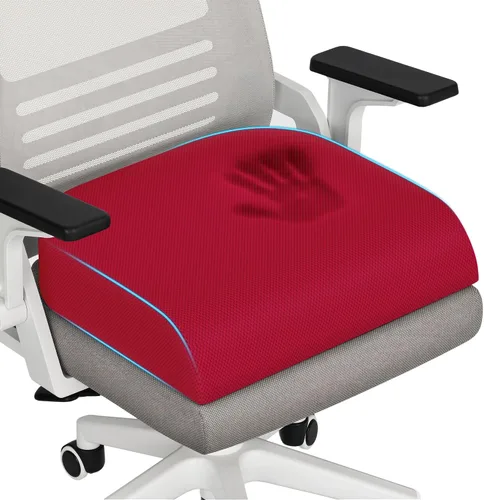 Vista 13 de TranquilRelax Cojín de asiento de espuma viscoelástica para silla de oficina, 3 pulgadas, color negro Medium-firm Support for Long Sitting